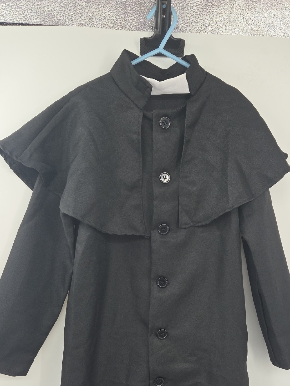 Children's Black Priest Costume with Gold Cross - Picture 7 of 16